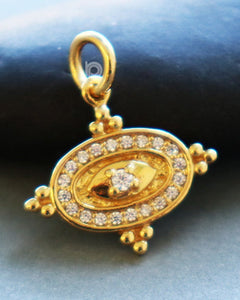 Gold Vermeil Over Sterling Silver Pendant With 0.1 White Diamonds -- VM/CH1/CR60 - Beadspoint