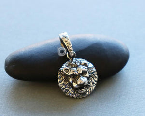 Sterling Silver Lion Head Charm -- SS/CH7/CR76 - Beadspoint