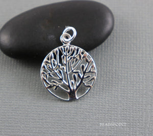 Sterling Silver Artisan Tree of Life Charm -- SS/CH4/CR118 - Beadspoint