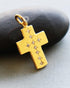 24K Gold Vermeil Over Sterling Silver Cross With Diamonds Charm  -- VM/CH1/CR51