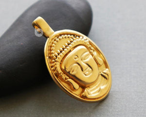 24K Gold Vermeil Over Sterling Silver Buddha Charm-- VM/CH2/CR70 - Beadspoint