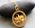 Gold Vermeil Over Sterling Silver Lotus Circle Of Life Charm -- VM/CH2/CR99