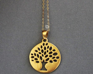 Gold Vermeil Over Sterling Silver Tree Of Life Jump Ring Charm -- VM/CH4/CR117 - Beadspoint
