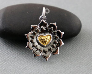 Sterling Silver Artisan Handmade Heart Charm -- SS/CH5/CR39 - Beadspoint