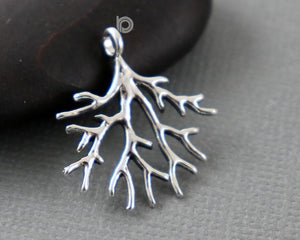 Sterling Silver Handmade Curling Leaves Charm -- SS/CH4/CR132 - Beadspoint