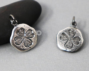 Sterling Silver Clover Coin Charm --SS/CH2/CR109 - Beadspoint