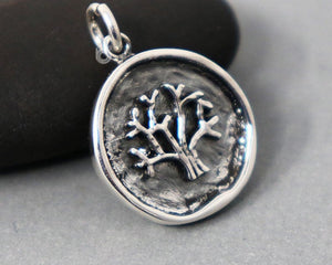 Sterling Silver Artisan Tree of Life Charm -- SS/CH4/CR145 - Beadspoint