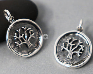 Sterling Silver Artisan Tree of Life Charm -- SS/CH4/CR145 - Beadspoint