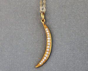 Gold Vermeil on Sterling Silver Moon charm -- VM/CH5/CR47 - Beadspoint