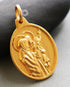 Gold Vermeil Over Sterling Silver Catholic Lucky Charm -- VM/CH1/CR69