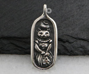 Sterling Silver Artisan Scrooze Cat Charm  -- SS/CH7/CR101 - Beadspoint
