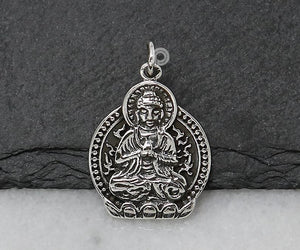 Sterling Silver Artisan Buddha Charm -- SS/CH2/CR134 - Beadspoint