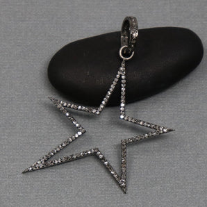 Pave Diamond Elongated Star Pendant -- DP-1975 - Beadspoint