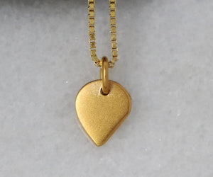 Gold Vermeil Over Sterling Silver Tiny Heart Charm -- VM/CH8/CR45 - Beadspoint