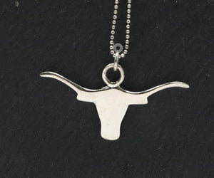 Sterling Silver Longhorn Charm  -- SS/CH7/CR23-B - Beadspoint
