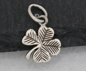 Sterling Silver Handmade Lucky Clover Charm -- SS/CH4/CR162 - Beadspoint