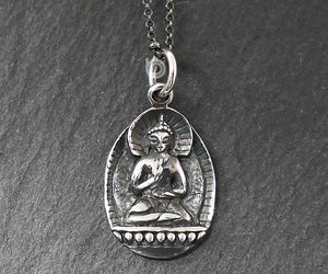 Sterling Silver Artisan Buddha Charm -- SS/CH2/CR128 - Beadspoint