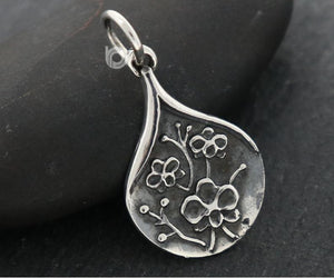 Sterling Silver Rose Bud Charm -- SS/CH4/CR143 - Beadspoint