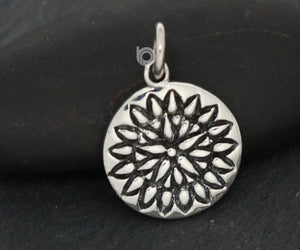 Sterling Silver Daisy SunFlower Charm -- SS/CH4/CR158 - Beadspoint