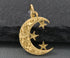 Gold Vermeil on Sterling Silver Crescent Moon Charm -- VM/CH5/CR38