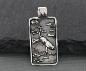 Sterling Silver Crane Charm  -- SS/CH6/CR52 - Beadspoint