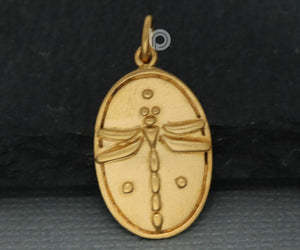 Gold Vermeil on Sterling Silver Dragonfly Charm -- VM/CH7/CR104 - Beadspoint