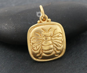 Gold Vermeil over Sterling Silver Bumblebee Charm  -- VM/CH7/CR112 - Beadspoint