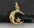 Gold Vermeil on Sterling Silver Star Moon charm -- VM/CH5/CR66