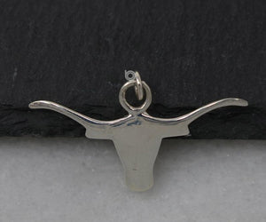 Sterling Silver Longhorn Charm  -- SS/CH7/CR23-B - Beadspoint