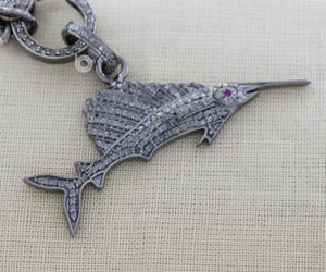 Pave Diamond Shark Fish Pendant -- DP-1992 - Beadspoint