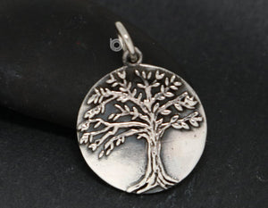 Sterling Silver Artisan Tree of Life Charm -- SS/CH4/CR153 - Beadspoint