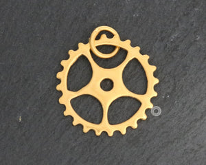 Gold Vermeil Over Sterling Silver Steam Punk Charm -- VM/CH12/CR14 - Beadspoint