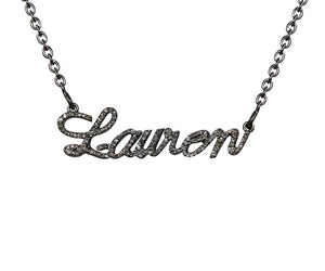 Pave Diamond Name Necklace Pendant w/chain 18"-- DP-1977 - Beadspoint