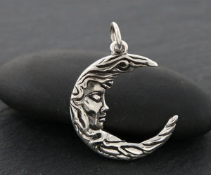 Sterling Silver Vintage La Luna Ornate Charm -- SS/CH5/CR55 - Beadspoint