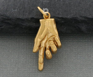 Gold Vermeil on Sterling Silver Hamsa Charm-- VM/CH2/CR150 - Beadspoint
