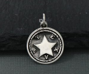 Sterling Silver Texas Star Charm -- SS/CH5/CR60 - Beadspoint