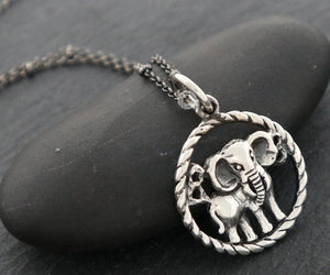 Sterling Silver Baby Elephant Charm  -- SS/CH7/CR92 - Beadspoint