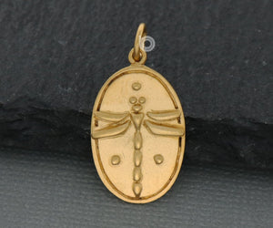 Gold Vermeil on Sterling Silver Dragonfly Charm -- VM/CH7/CR104 - Beadspoint