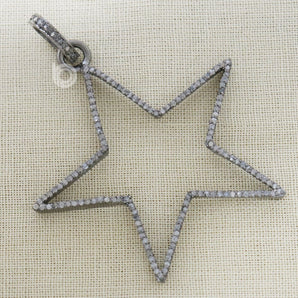 Pave Diamond Star Pendant 3 Finishes-- DP-2031 - Beadspoint