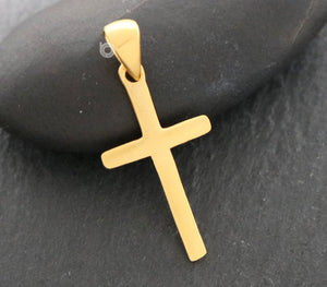 Gold Vermeil on Sterling Silver Cross Charm -- VM/CH1/CR42 - Beadspoint