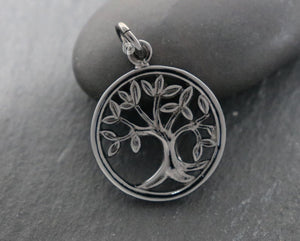 Sterling Silver Artisan Tree of Life Charm -- SS/CH4/CR140 - Beadspoint