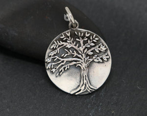 Sterling Silver Artisan Tree of Life Charm -- SS/CH4/CR153 - Beadspoint