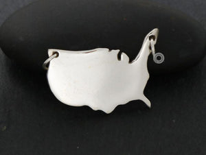 Sterling Silver USA Map Charm -- SS/CH10/CR53 - Beadspoint
