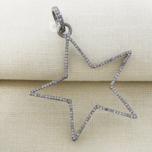Pave Diamond Star Pendant 3 Finishes-- DP-2031 - Beadspoint