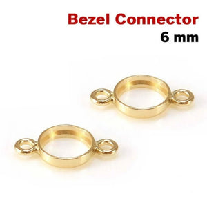 14k Gold Filled Bezel Connector, 6 mm, (GF-299)