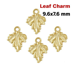 14K Gold Filled, Leaf Charm, 9.6 x 7.6 mm, (GF-815)