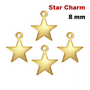 14K Gold Filled, Star Charm, 8.0 mm, (GF-814)