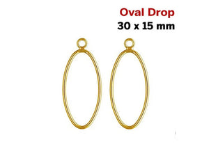 14k Gold Filled Oval Drop, 15x30 mm, (GF-764-30)