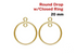 14k Gold Filled Round Drop With Inside Ring Pair, 20mm, (GF-763-20)