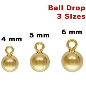 14k Gold Filled 4 mm Ball Drop, 3 Sizes, (GF-701)